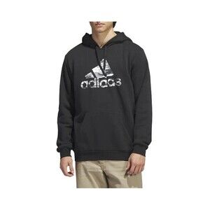 adidas Men's  Essentials Fleece Big Logo Camo Hoodie Black Size Large NEW